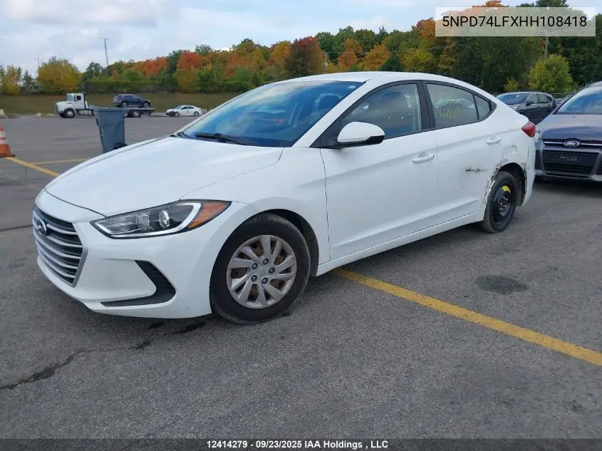 5NPD74LFXHH108418 2017 Hyundai Elantra