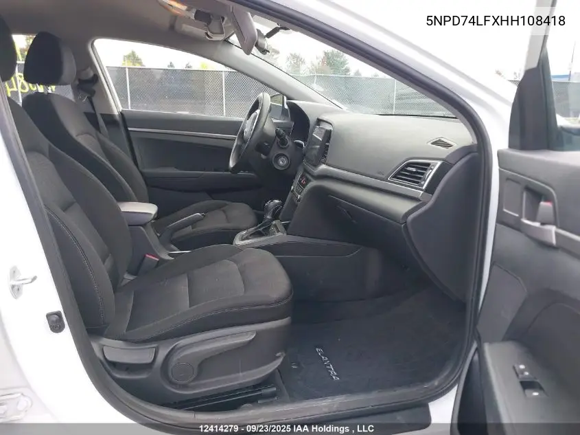 5NPD74LFXHH108418 2017 Hyundai Elantra