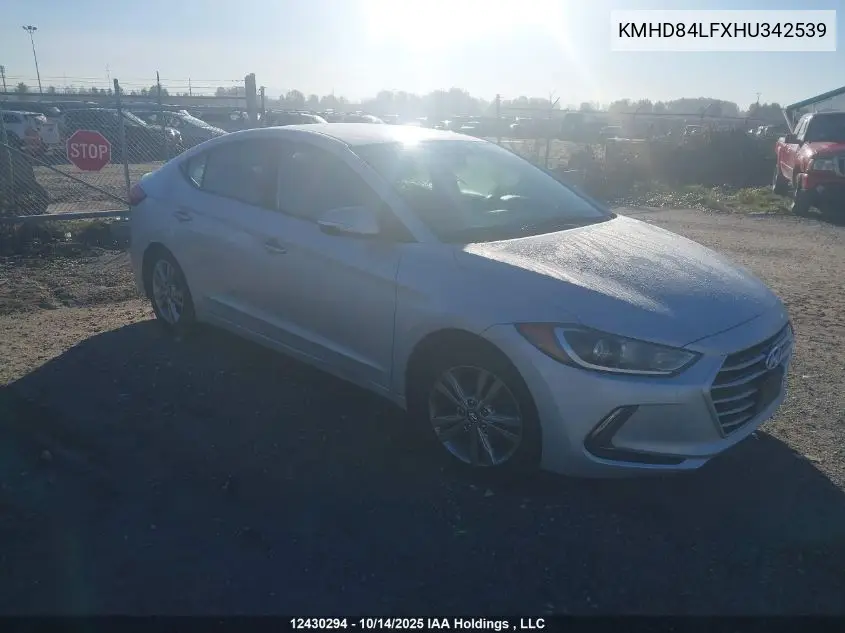 KMHD84LFXHU342539 2017 Hyundai Elantra Se/Value/Limited