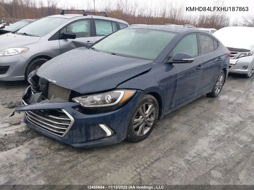 KMHD84LFXHU187863 2017 Hyundai Elantra Gl