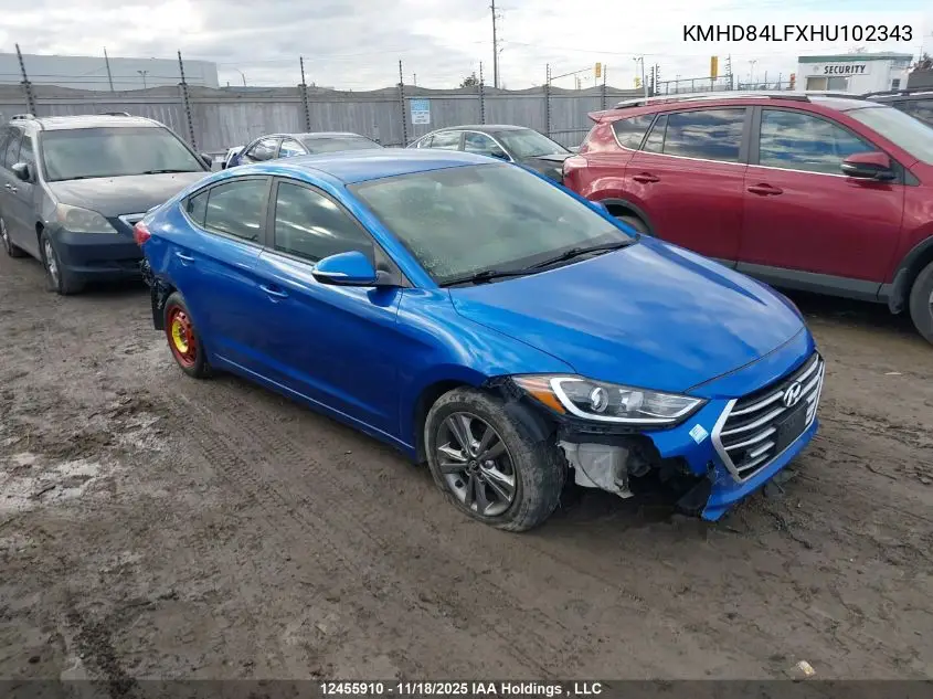 KMHD84LFXHU102343 2017 Hyundai Elantra