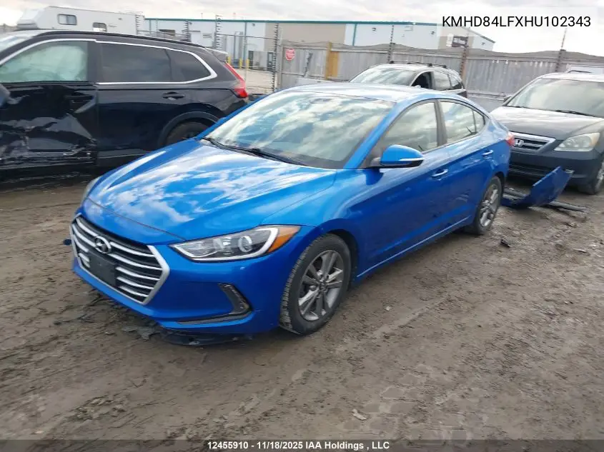 KMHD84LFXHU102343 2017 Hyundai Elantra
