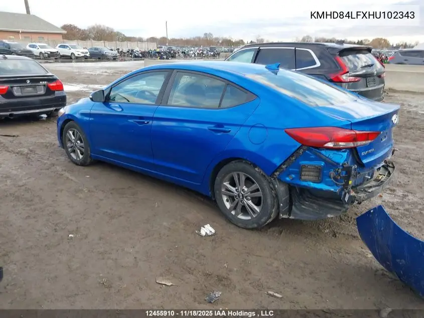 KMHD84LFXHU102343 2017 Hyundai Elantra