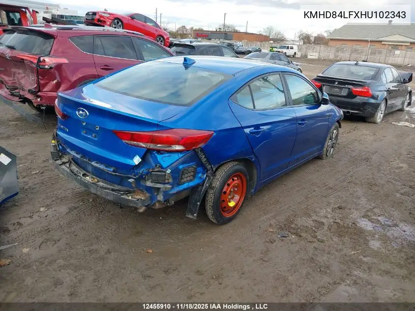 KMHD84LFXHU102343 2017 Hyundai Elantra