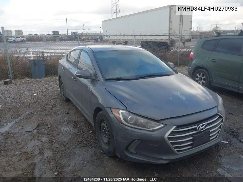 KMHD84LF4HU270933 2017 Hyundai Elantra Gl