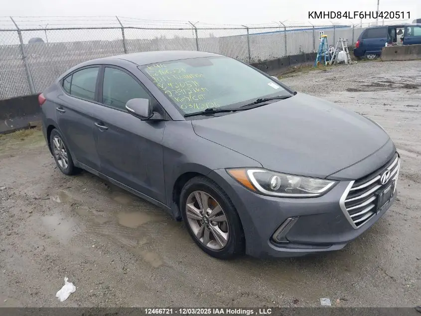 KMHD84LF6HU420511 2017 Hyundai Elantra