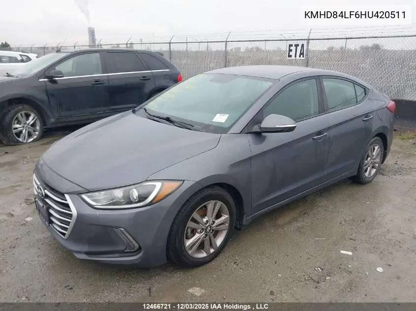 KMHD84LF6HU420511 2017 Hyundai Elantra