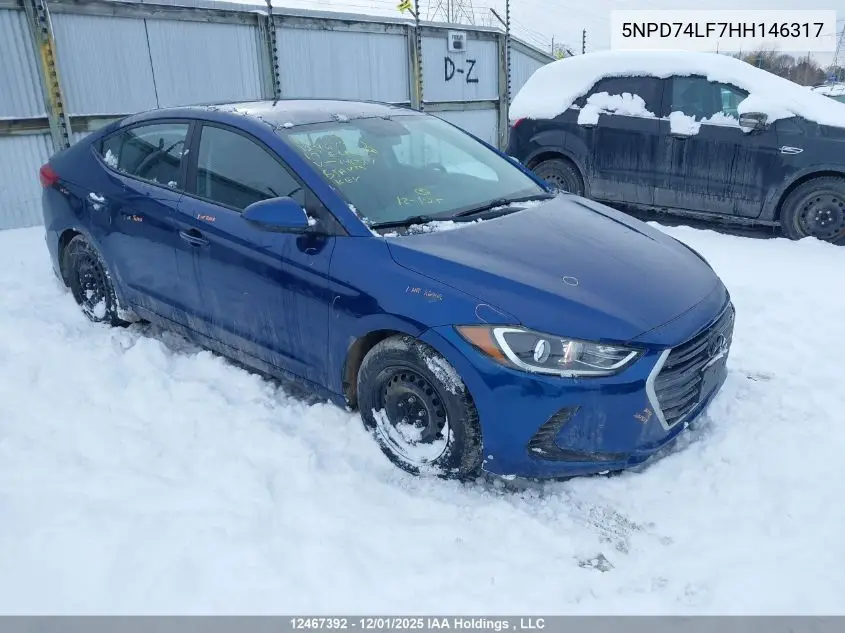 5NPD74LF7HH146317 2017 Hyundai Elantra