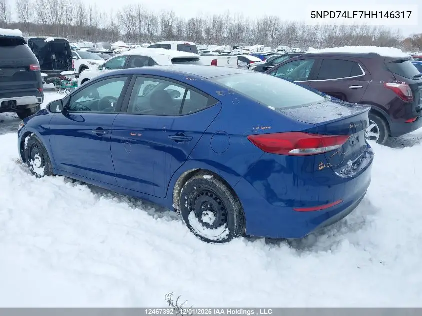5NPD74LF7HH146317 2017 Hyundai Elantra
