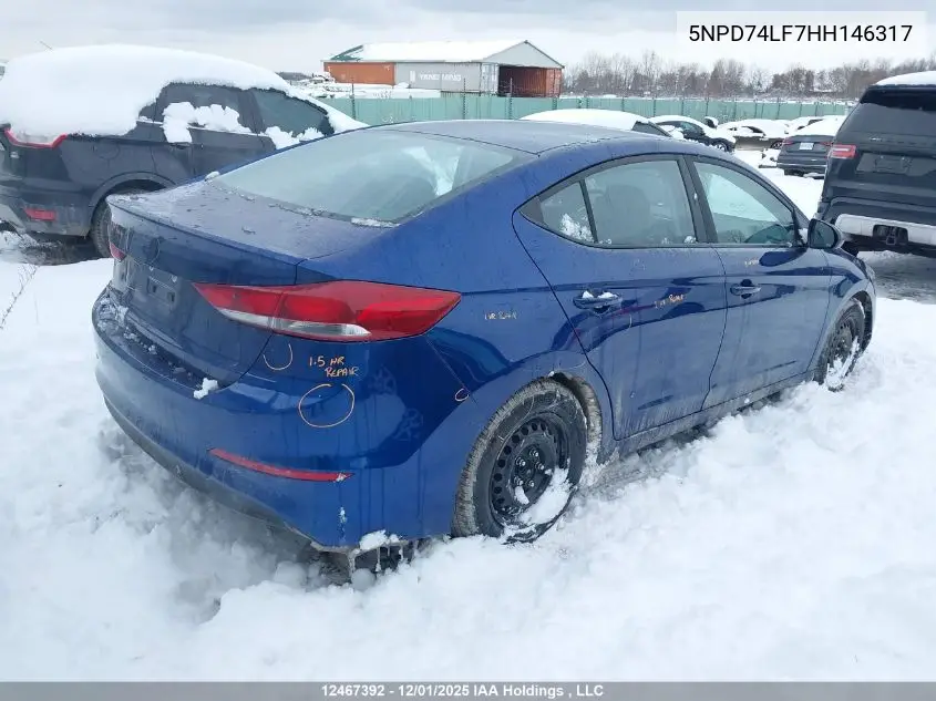 5NPD74LF7HH146317 2017 Hyundai Elantra