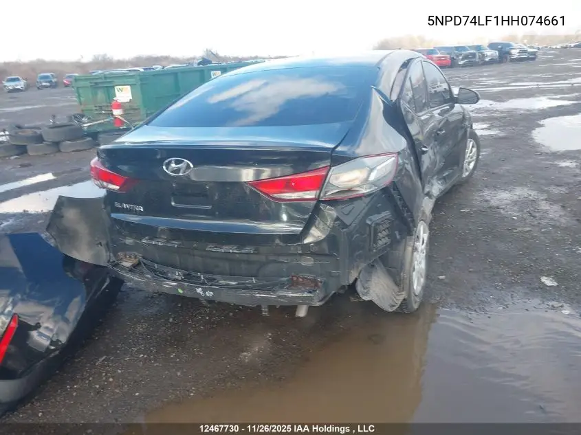 5NPD74LF1HH074661 2017 Hyundai Elantra Le