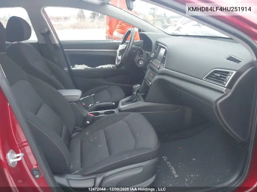 KMHD84LF4HU251914 2017 Hyundai Elantra Gl