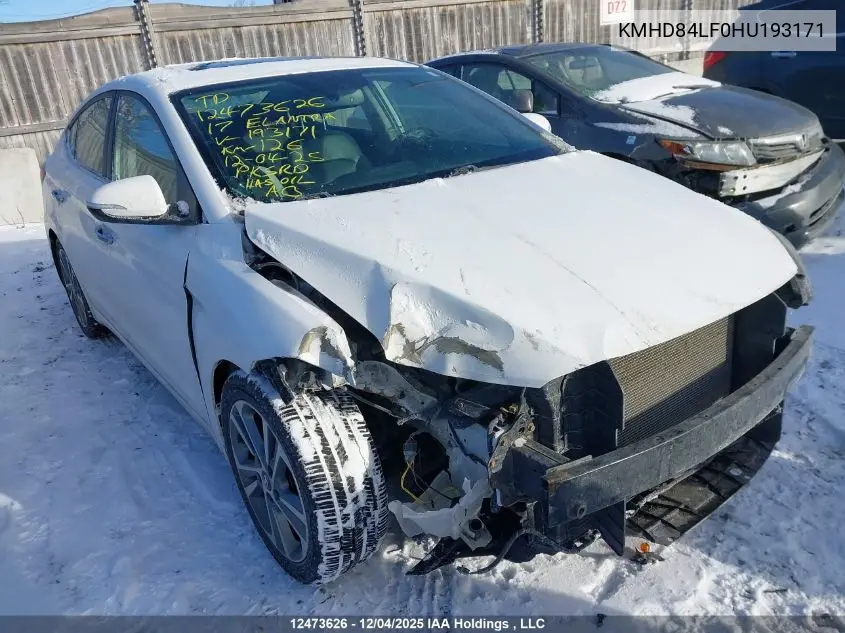 KMHD84LF0HU193171 2017 Hyundai Elantra Limited