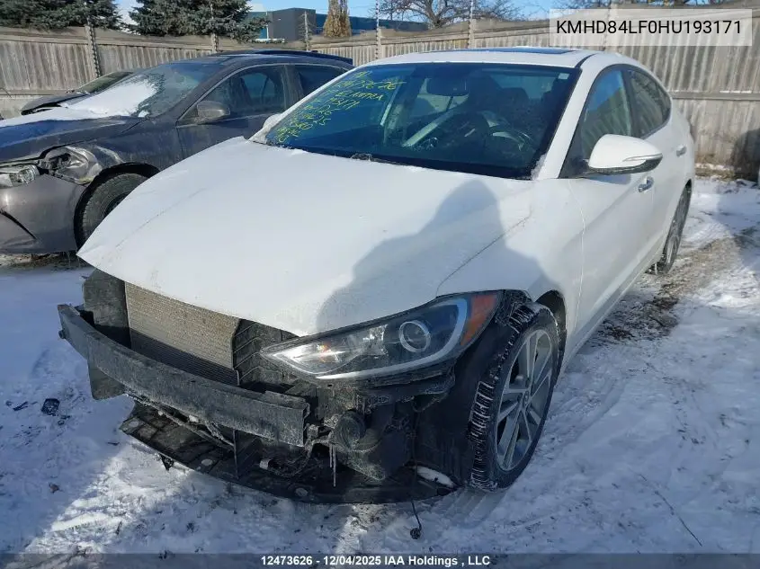 KMHD84LF0HU193171 2017 Hyundai Elantra Limited