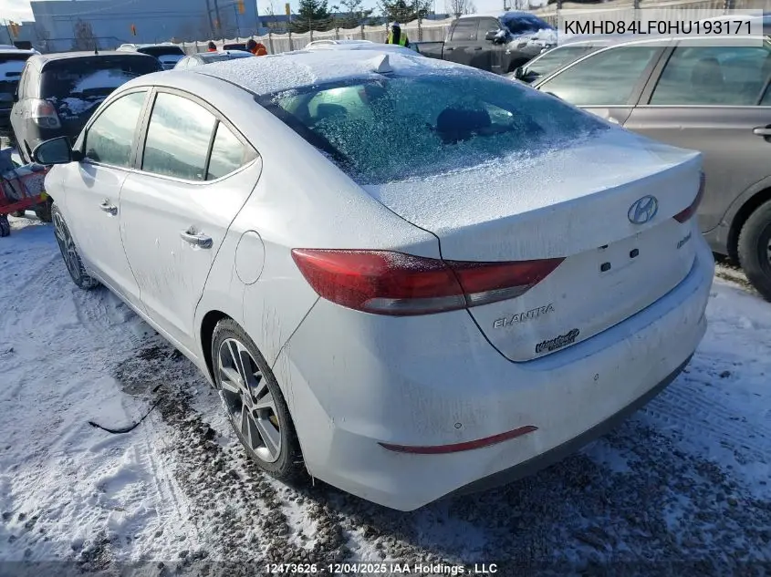 KMHD84LF0HU193171 2017 Hyundai Elantra Limited