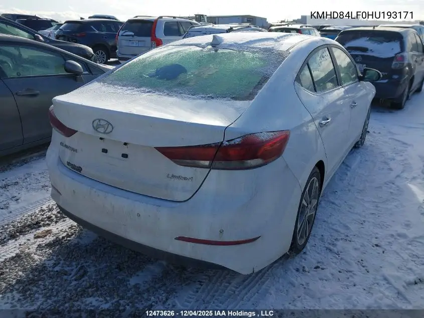 KMHD84LF0HU193171 2017 Hyundai Elantra Limited