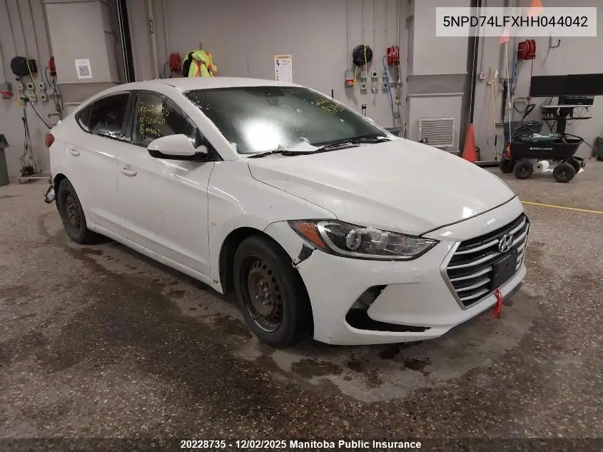 5NPD74LFXHH044042 2017 Hyundai Elantra Le