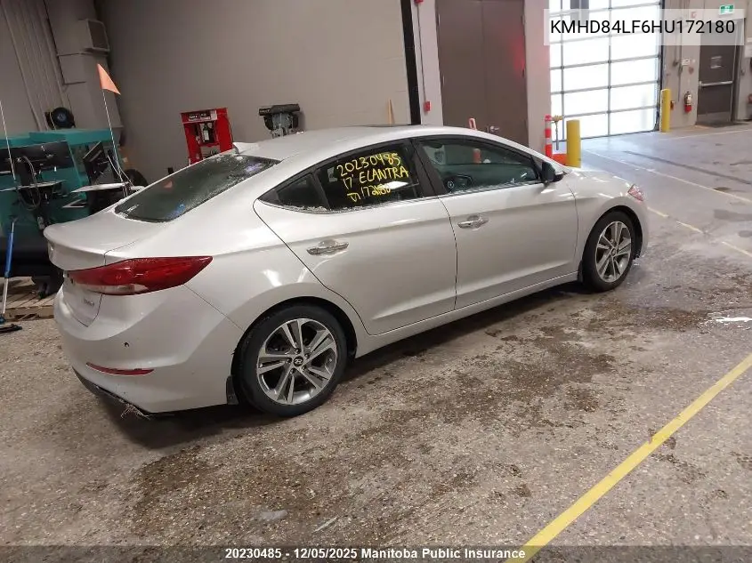 KMHD84LF6HU172180 2017 Hyundai Elantra Limited