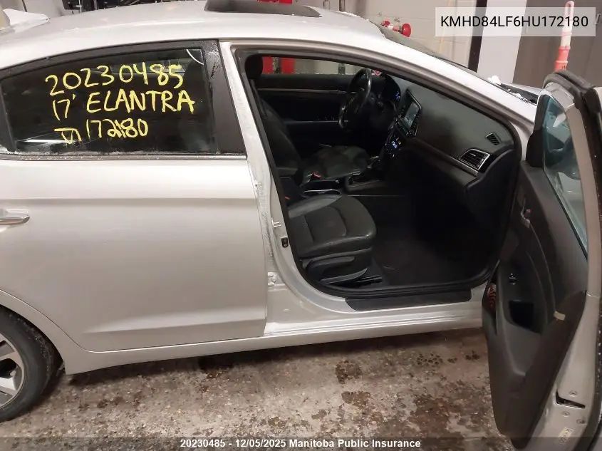 KMHD84LF6HU172180 2017 Hyundai Elantra Limited