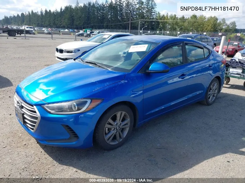 2017 Hyundai Elantra Se VIN: 5NPD84LF7HH181470 Lot: 40393038