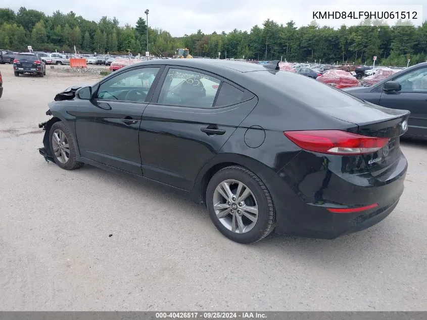 KMHD84LF9HU061512 2017 Hyundai Elantra Se