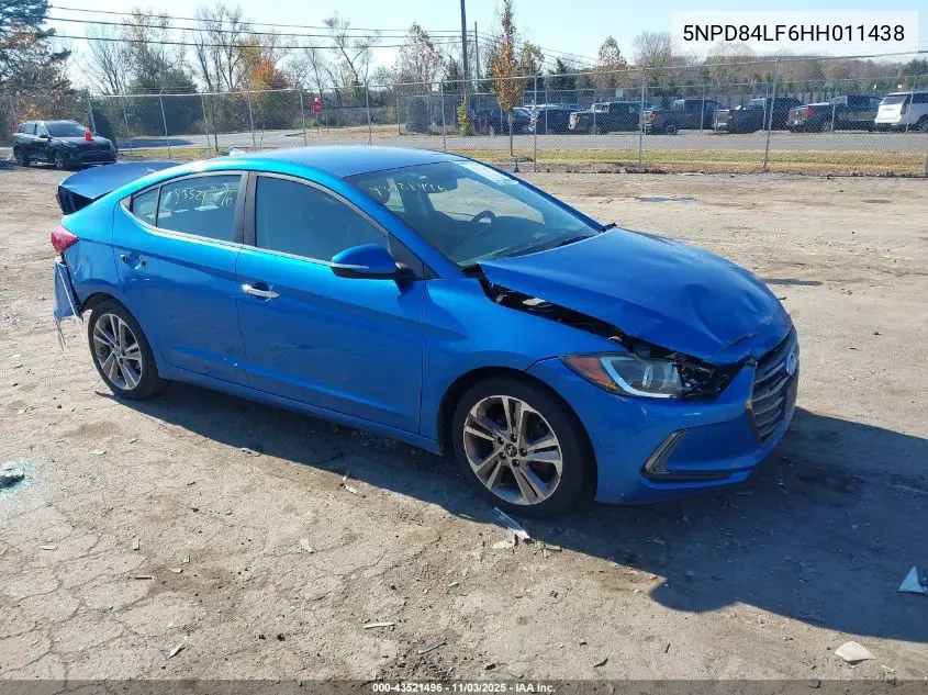 5NPD84LF6HH011438 2017 Hyundai Elantra Limited