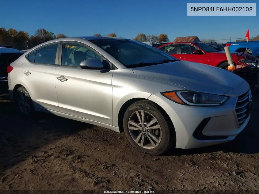 5NPD84LF6HH002108 2017 Hyundai Elantra Se
