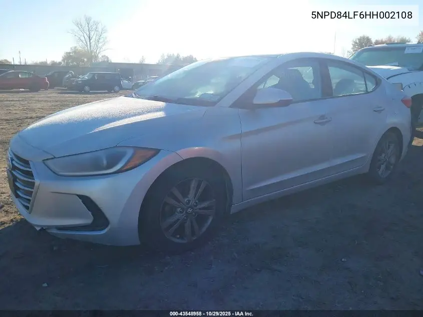 5NPD84LF6HH002108 2017 Hyundai Elantra Se