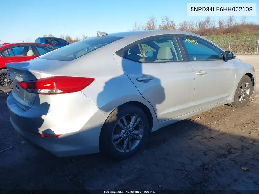 5NPD84LF6HH002108 2017 Hyundai Elantra Se