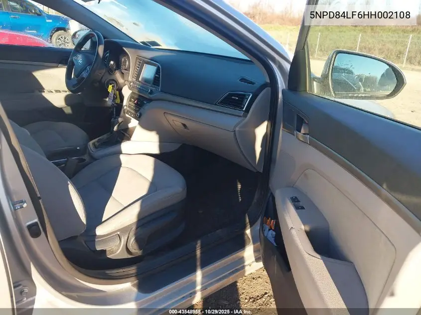 5NPD84LF6HH002108 2017 Hyundai Elantra Se