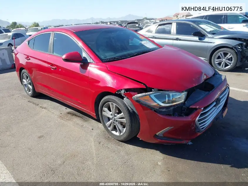 KMHD84LF4HU106775 2017 Hyundai Elantra Se