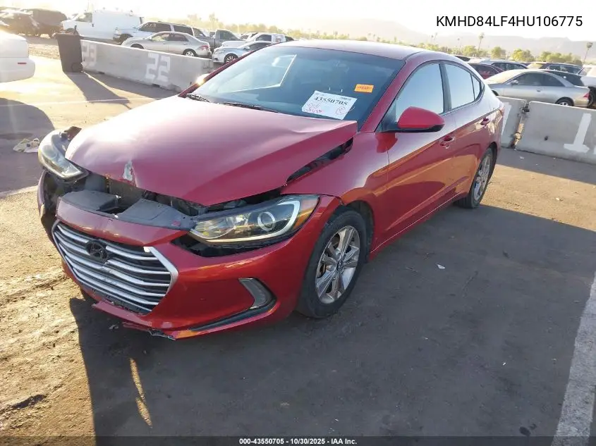 KMHD84LF4HU106775 2017 Hyundai Elantra Se
