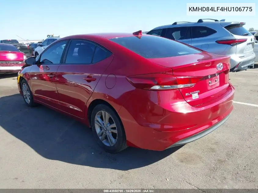 KMHD84LF4HU106775 2017 Hyundai Elantra Se