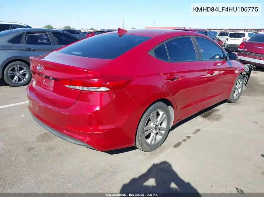KMHD84LF4HU106775 2017 Hyundai Elantra Se