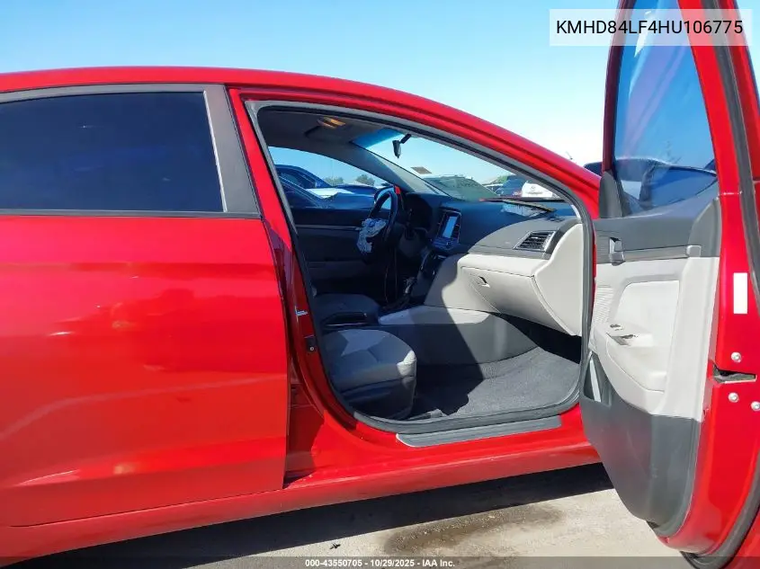 KMHD84LF4HU106775 2017 Hyundai Elantra Se