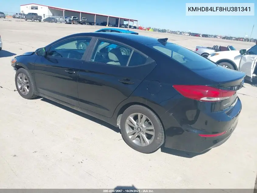 KMHD84LF8HU381341 2017 Hyundai Elantra Se