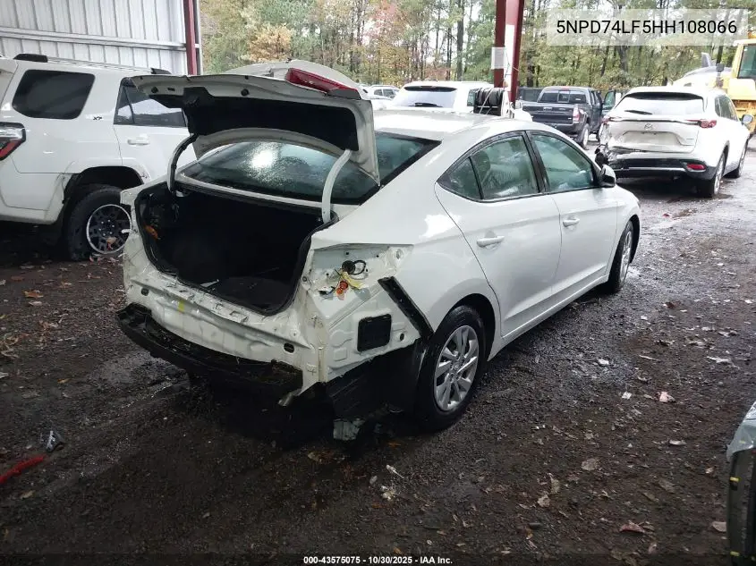 5NPD74LF5HH108066 2017 Hyundai Elantra Se