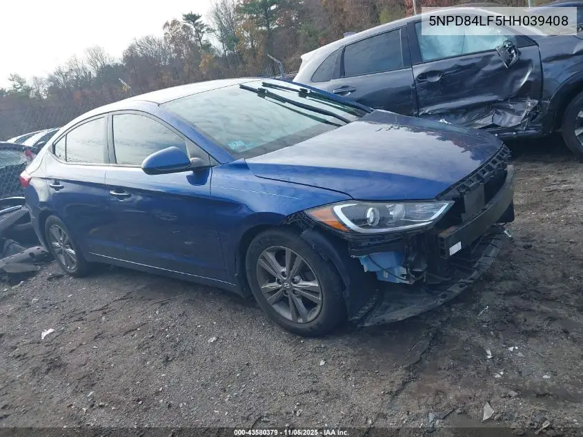 5NPD84LF5HH039408 2017 Hyundai Elantra Se