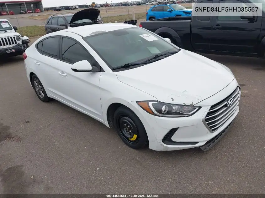 5NPD84LF5HH035567 2017 Hyundai Elantra Se