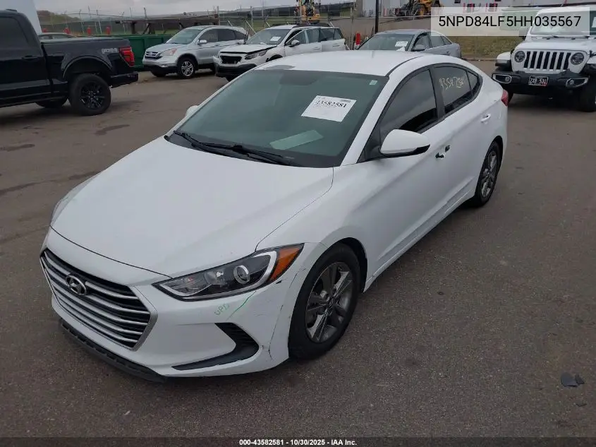 5NPD84LF5HH035567 2017 Hyundai Elantra Se