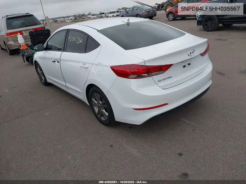 5NPD84LF5HH035567 2017 Hyundai Elantra Se