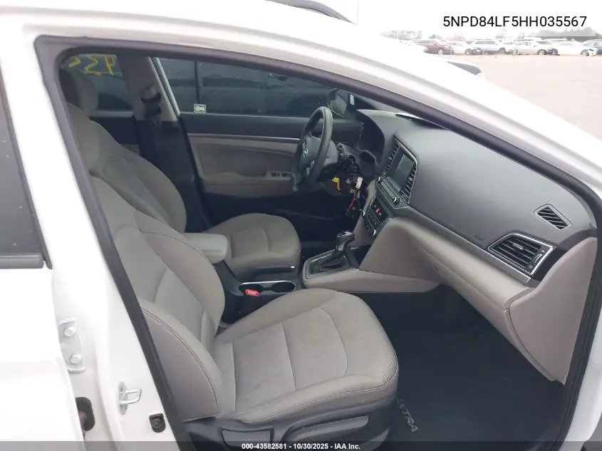 5NPD84LF5HH035567 2017 Hyundai Elantra Se