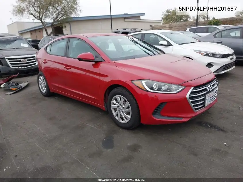 5NPD74LF9HH201687 2017 Hyundai Elantra Se