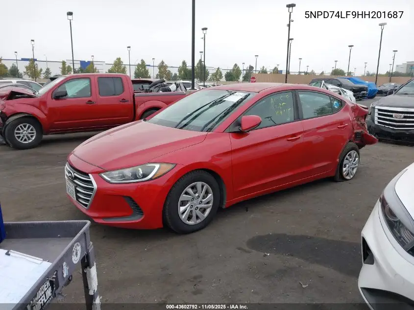 5NPD74LF9HH201687 2017 Hyundai Elantra Se