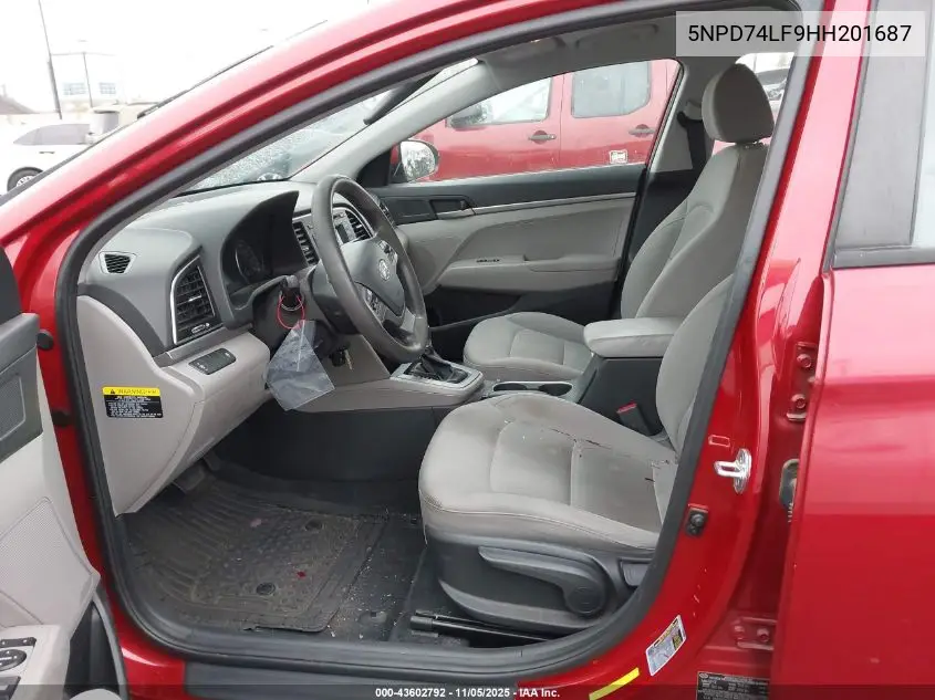 5NPD74LF9HH201687 2017 Hyundai Elantra Se