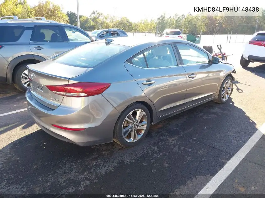 KMHD84LF9HU148438 2017 Hyundai Elantra Limited