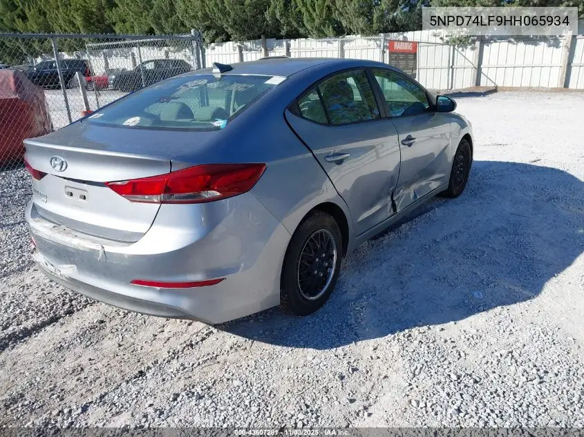 5NPD74LF9HH065934 2017 Hyundai Elantra Se
