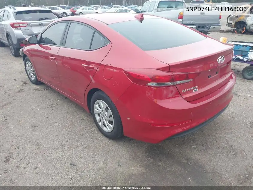 5NPD74LF4HH168033 2017 Hyundai Elantra Se