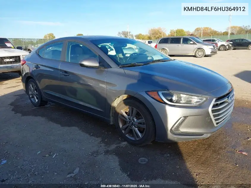 KMHD84LF6HU364912 2017 Hyundai Elantra Value Edition