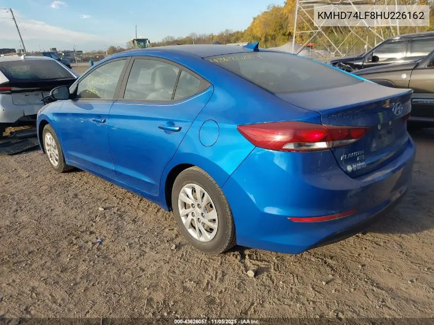 KMHD74LF8HU226162 2017 Hyundai Elantra Se